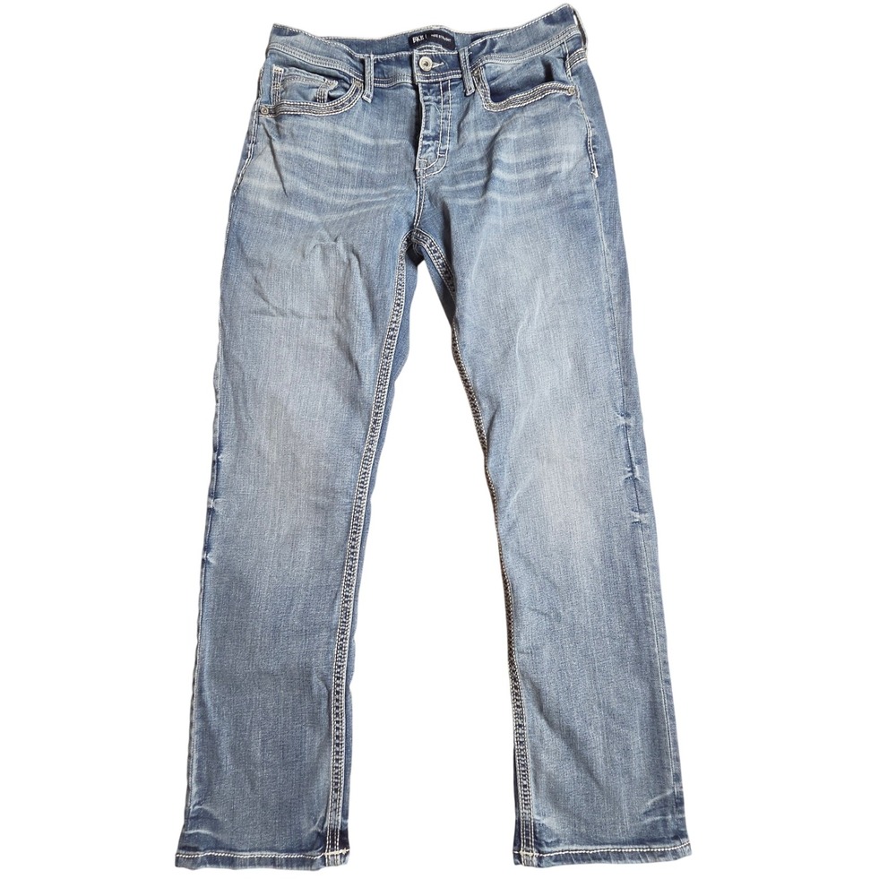 BKE Buckle Jake Straight Leg Jeans Mens 34x32 Contrast Stitch Y2K Streetwear